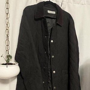 Joseph Abboud Men's Brown Quilted Coat - Corduroy Collar